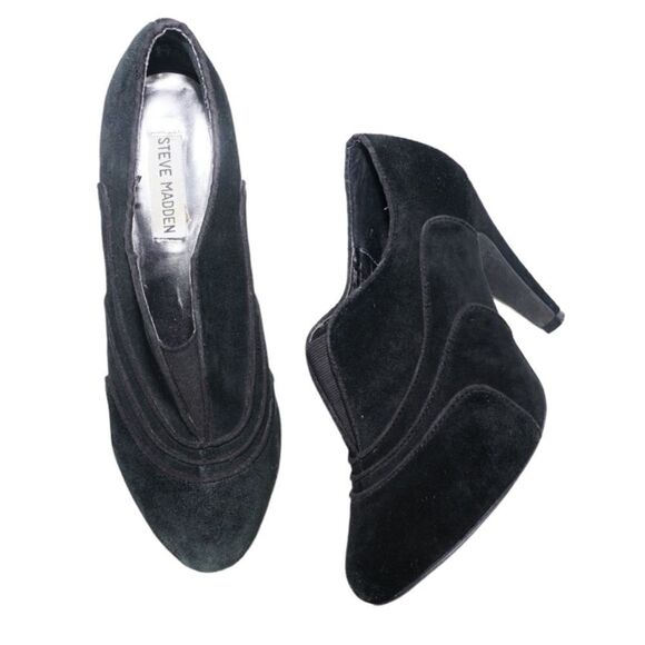 Steve Madden Kathy Black Suede Ankle Booties, Size 8 - Picture 6 of 8